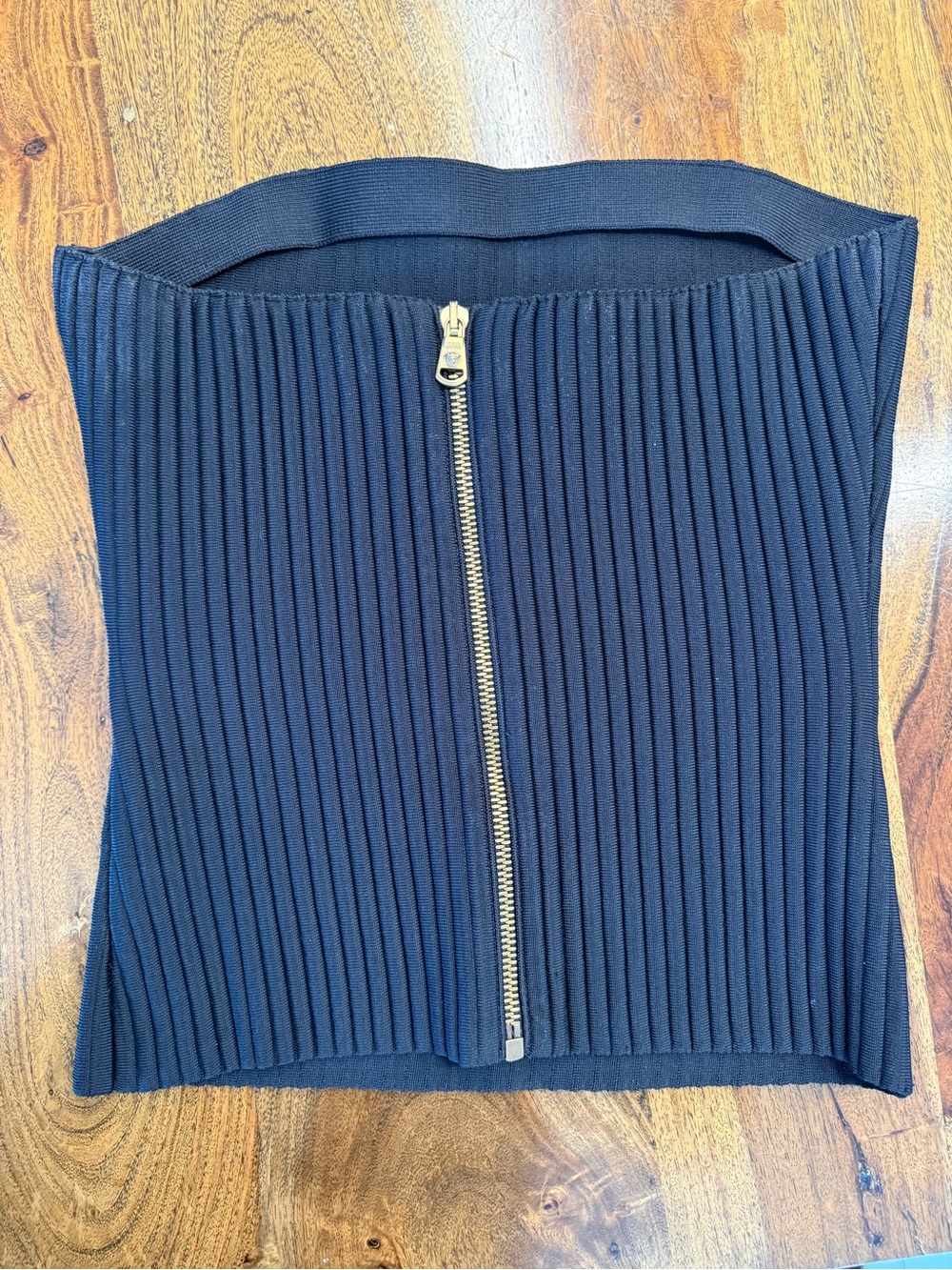 Versace Black tube top with Gold Zip